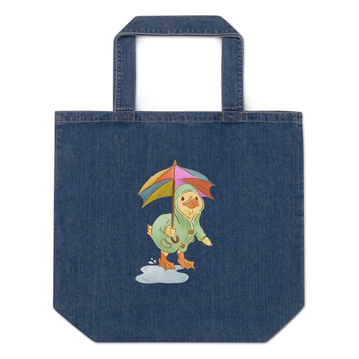 Mr. Puddle Duck : Rainbow : Denim Eco Tote