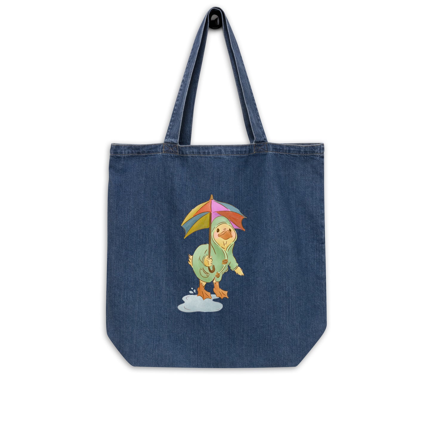 Mr. Puddle Duck : Rainbow : Denim Eco Tote