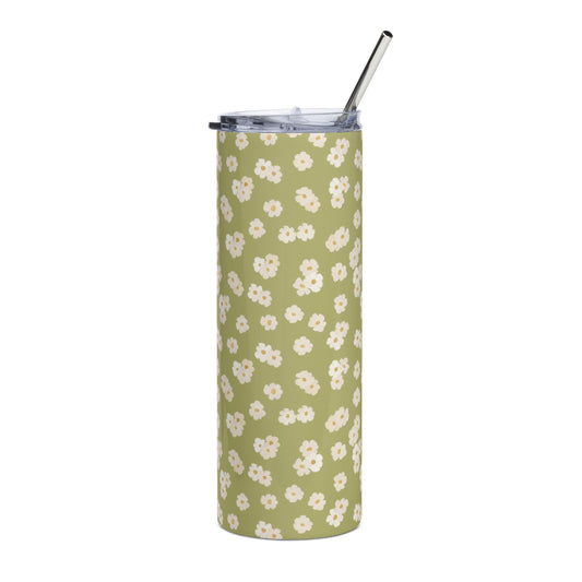 Daisies : Green : Stainless Steel Tumbler