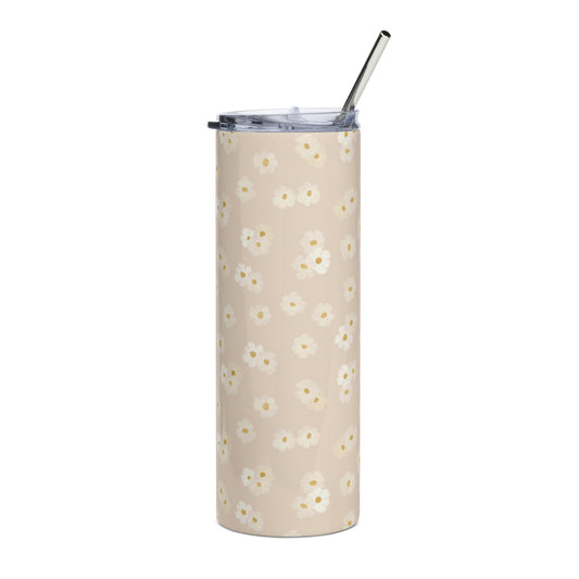 Daisies : Cream : Stainless Steel Tumbler