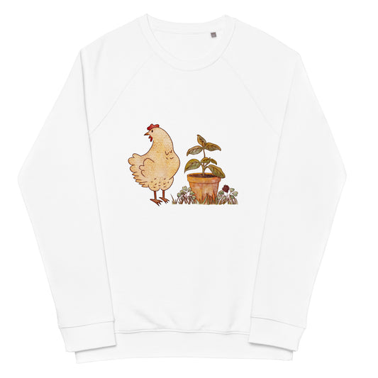 Chicken & Basil : Organic Comfy Crew Sweatshirt