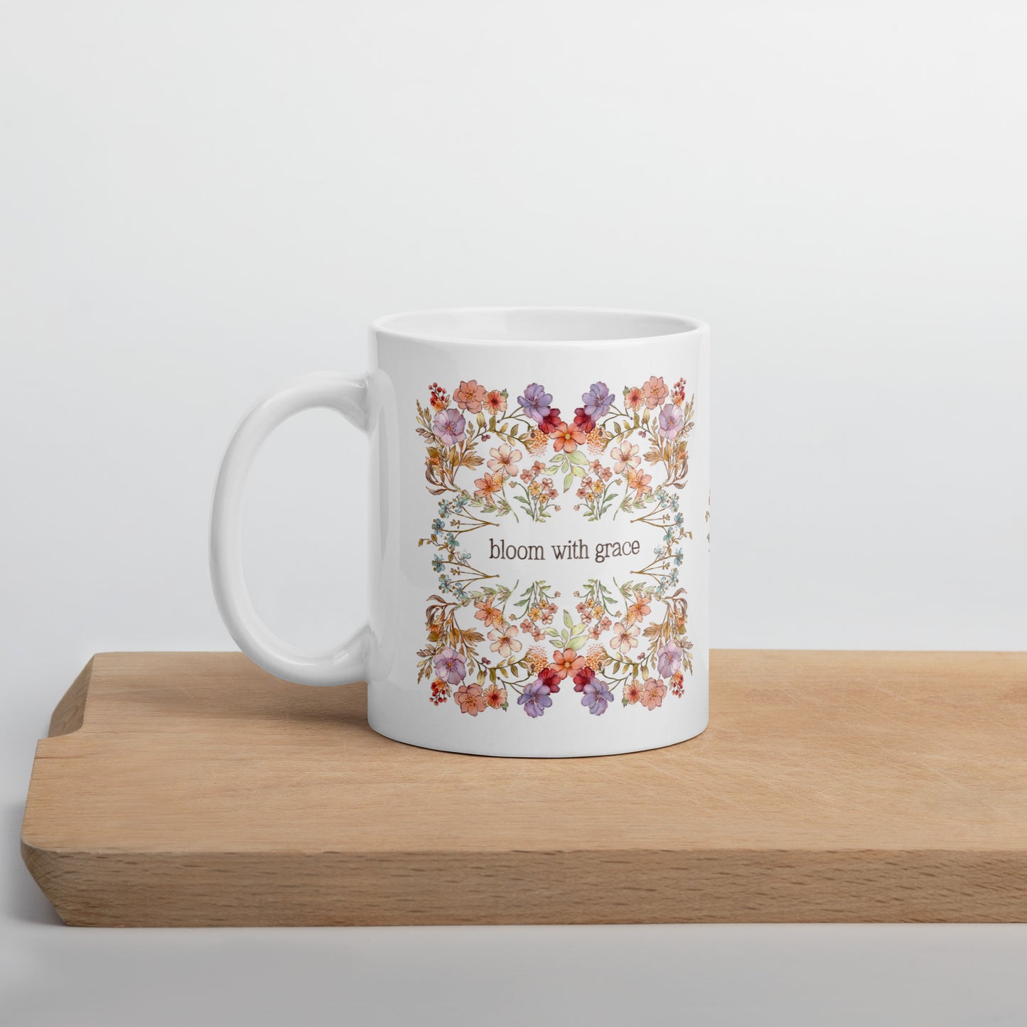 Bloom with Grace : White Mug