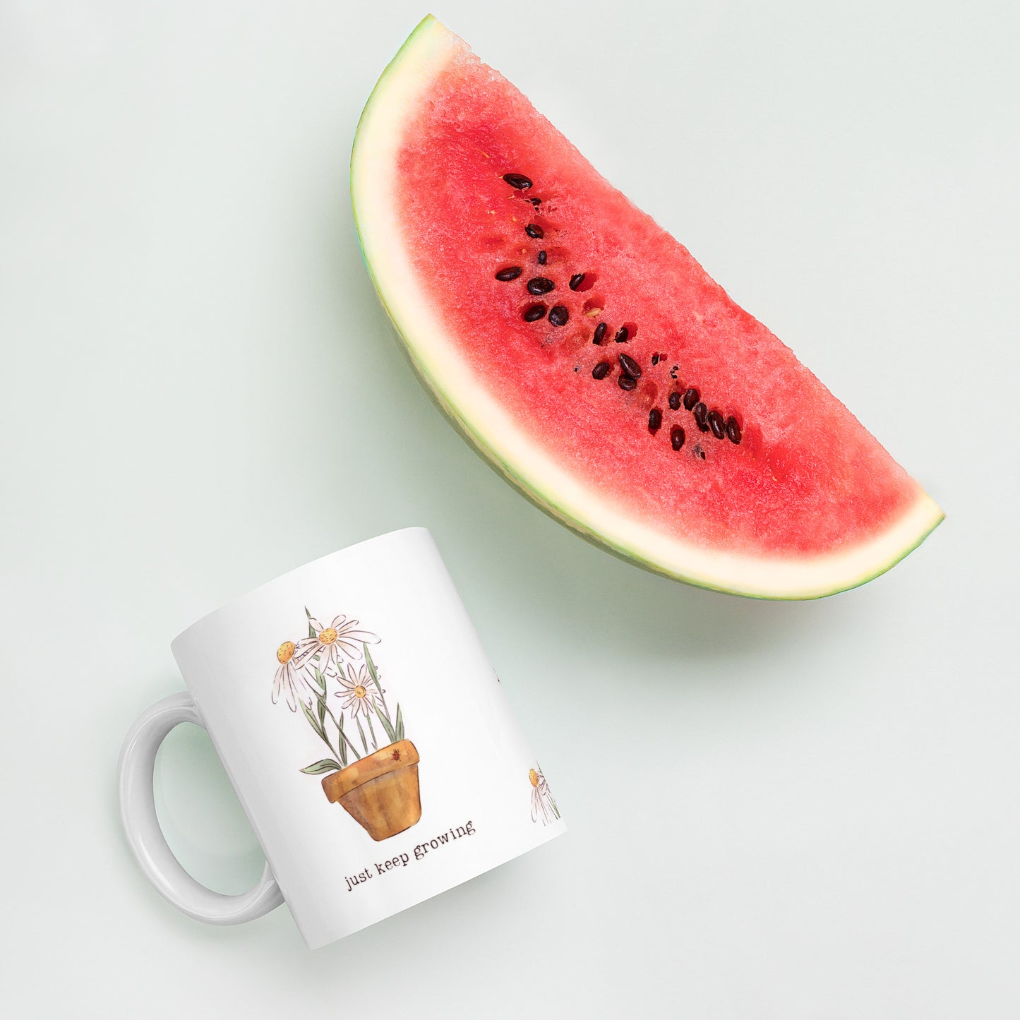 Just Keep Growing : White Mug