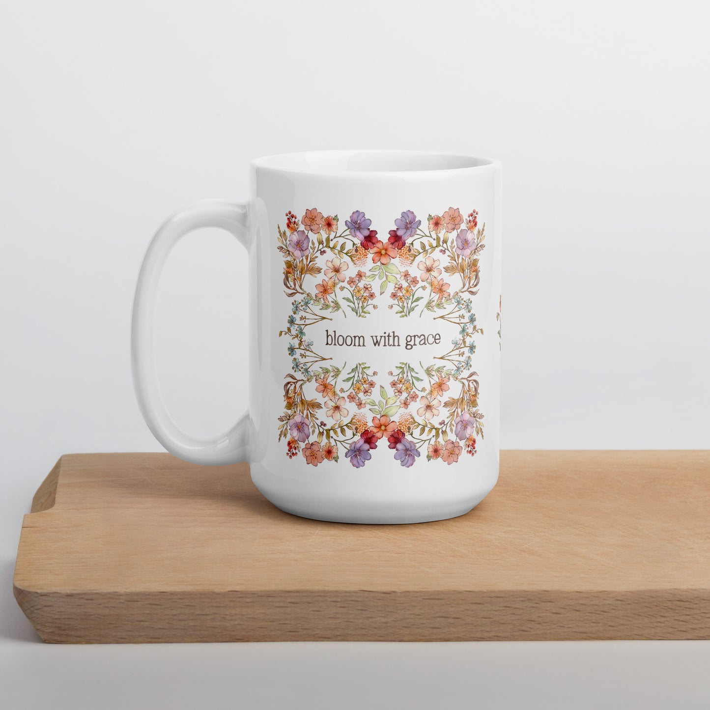 Bloom with Grace : White Mug