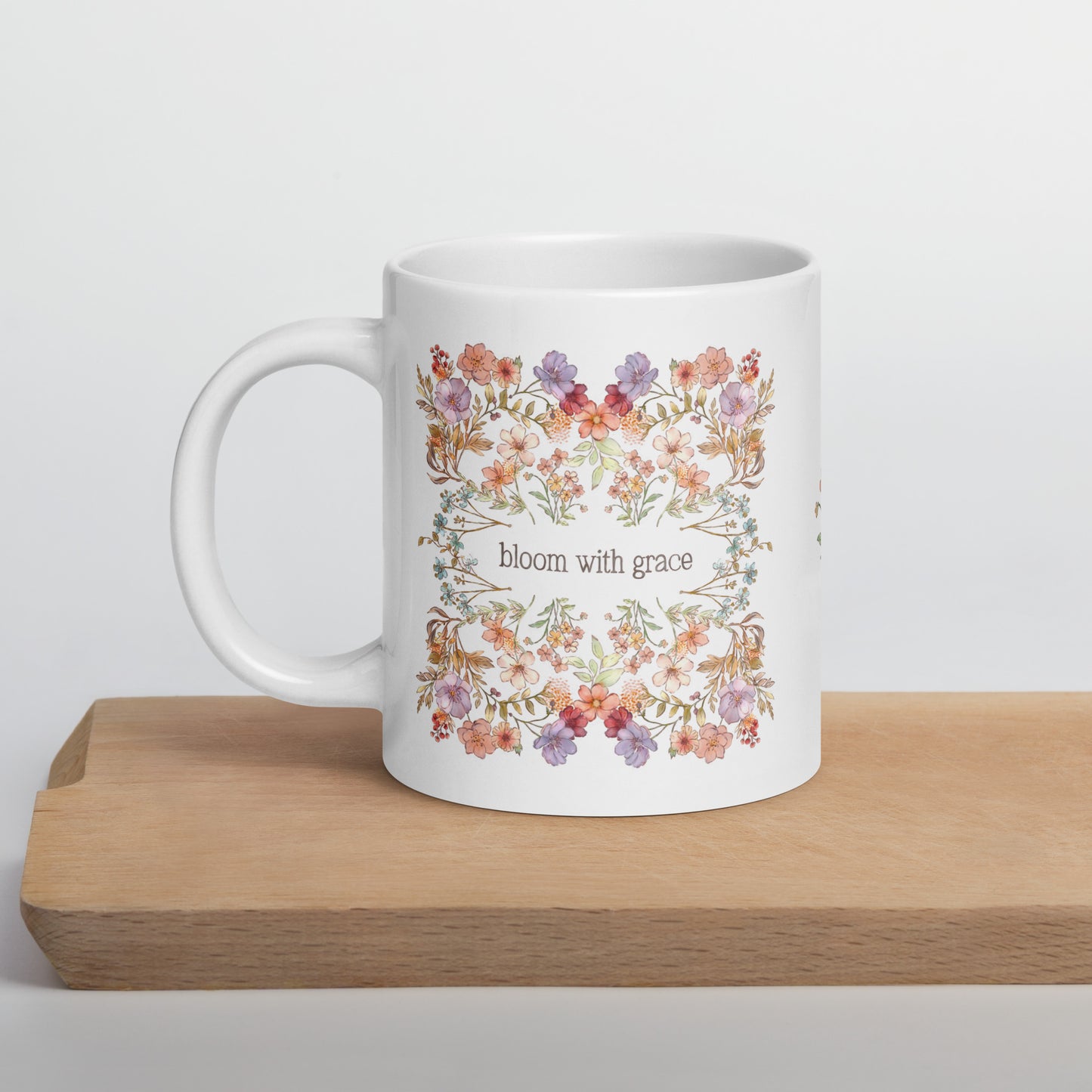 Bloom with Grace : White Mug