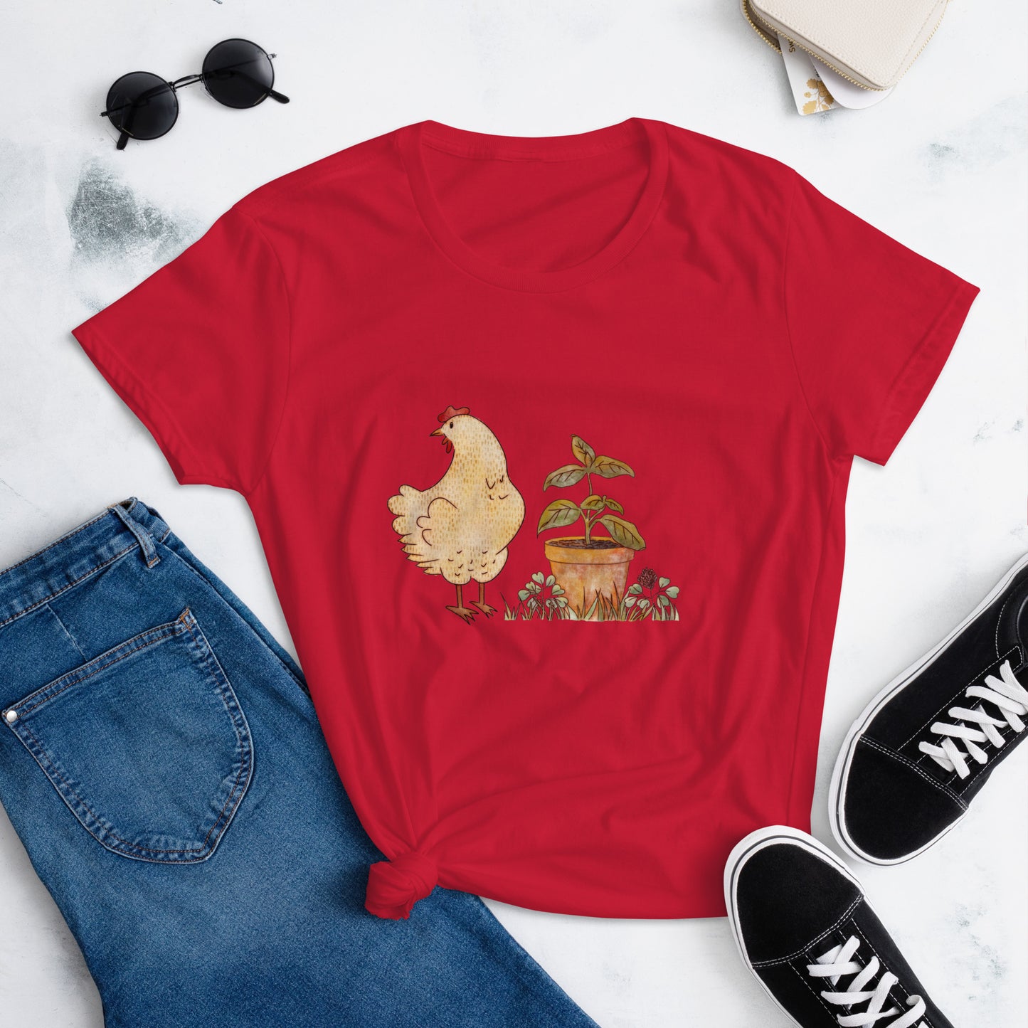 Chicken & Basil : Fitted Tee