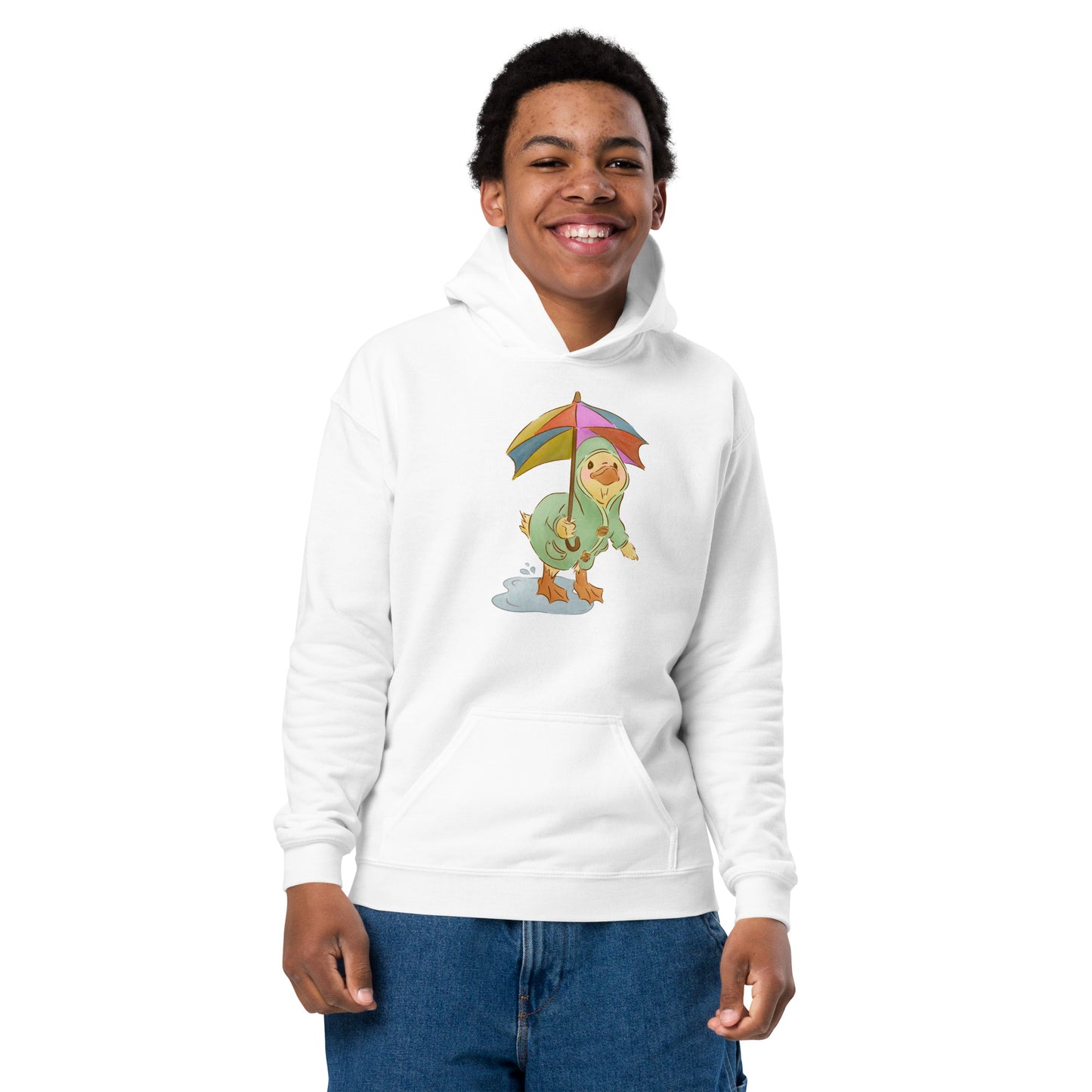 Mr. Puddle Duck : Rainbow : Kids Hoodie