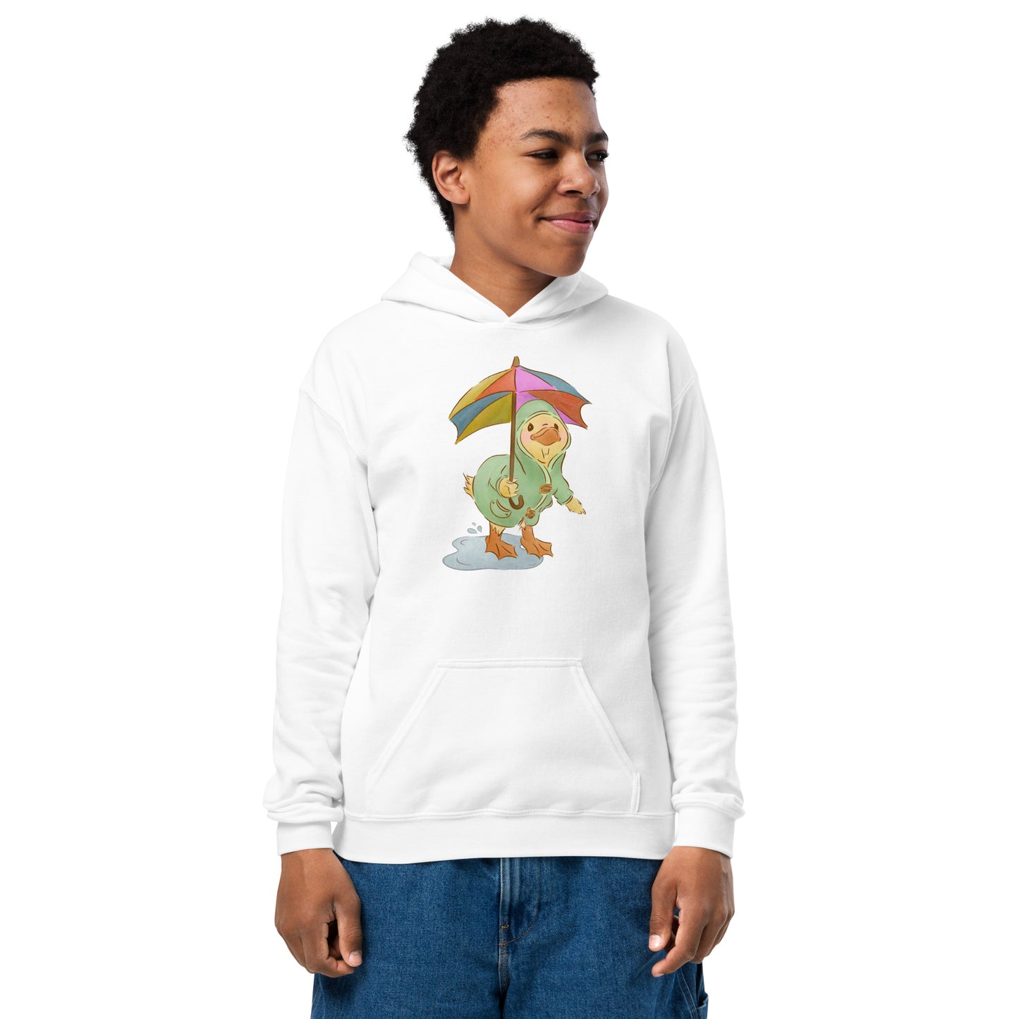 Mr. Puddle Duck : Rainbow : Kids Hoodie