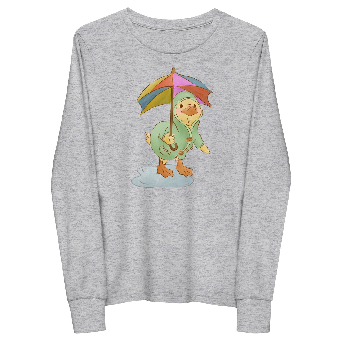 Mr. Puddle Duck : Rainbow : Kids Long Sleeve Tee