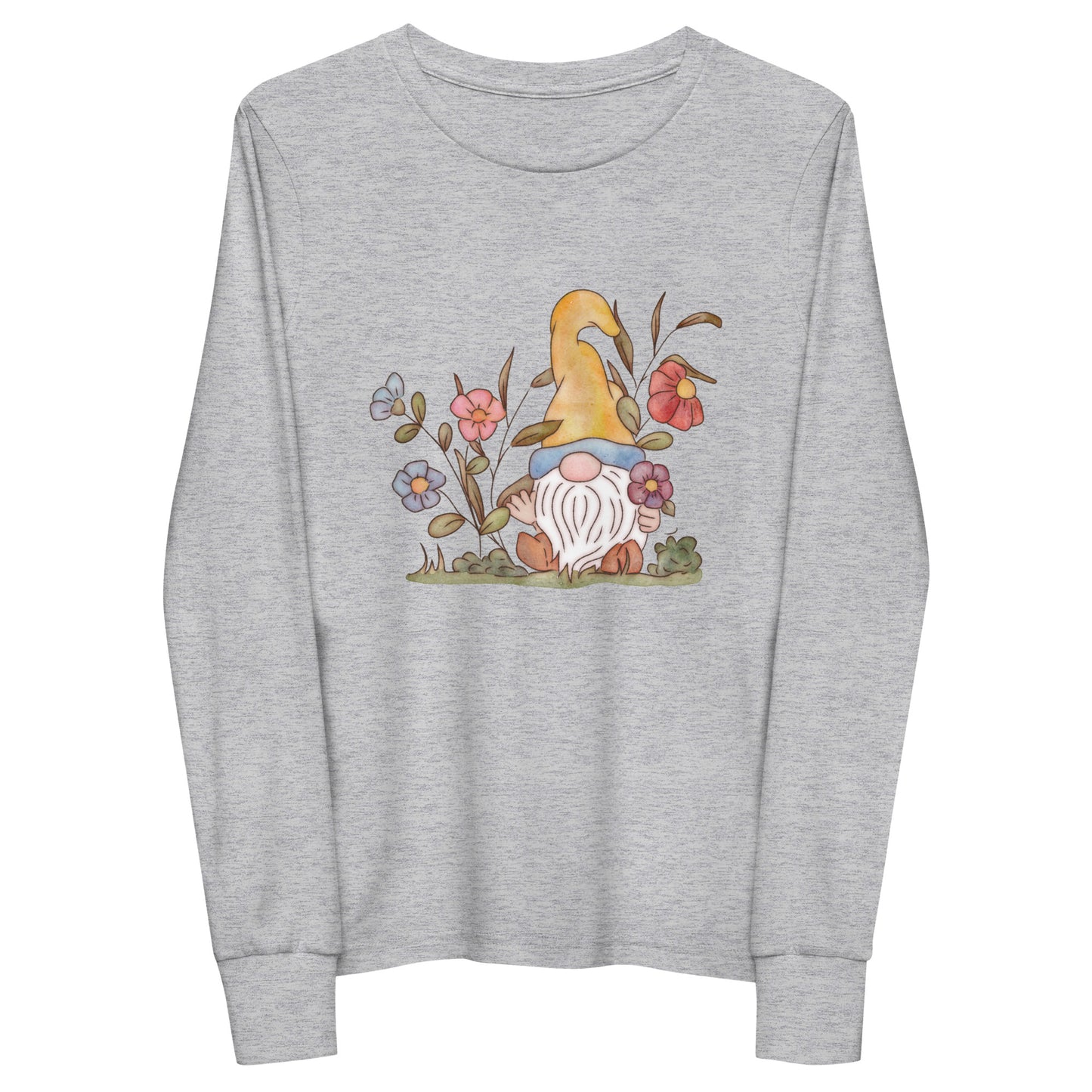 Flower Gnome : Kids Long Sleeve Tee