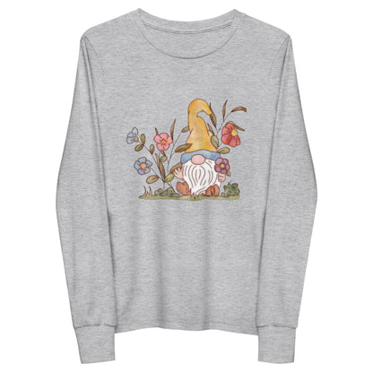 Flower Gnome : Kids Long Sleeve Tee