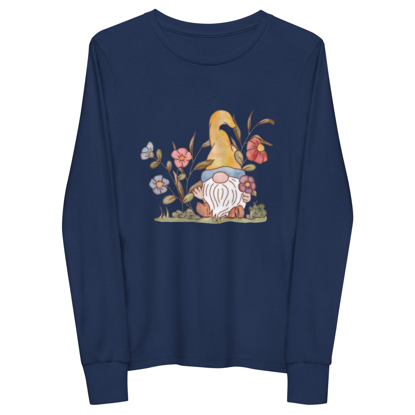 Flower Gnome : Kids Long Sleeve Tee