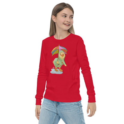 Mr. Puddle Duck : Rainbow : Kids Long Sleeve Tee