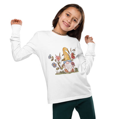 Flower Gnome : Kids Long Sleeve Tee