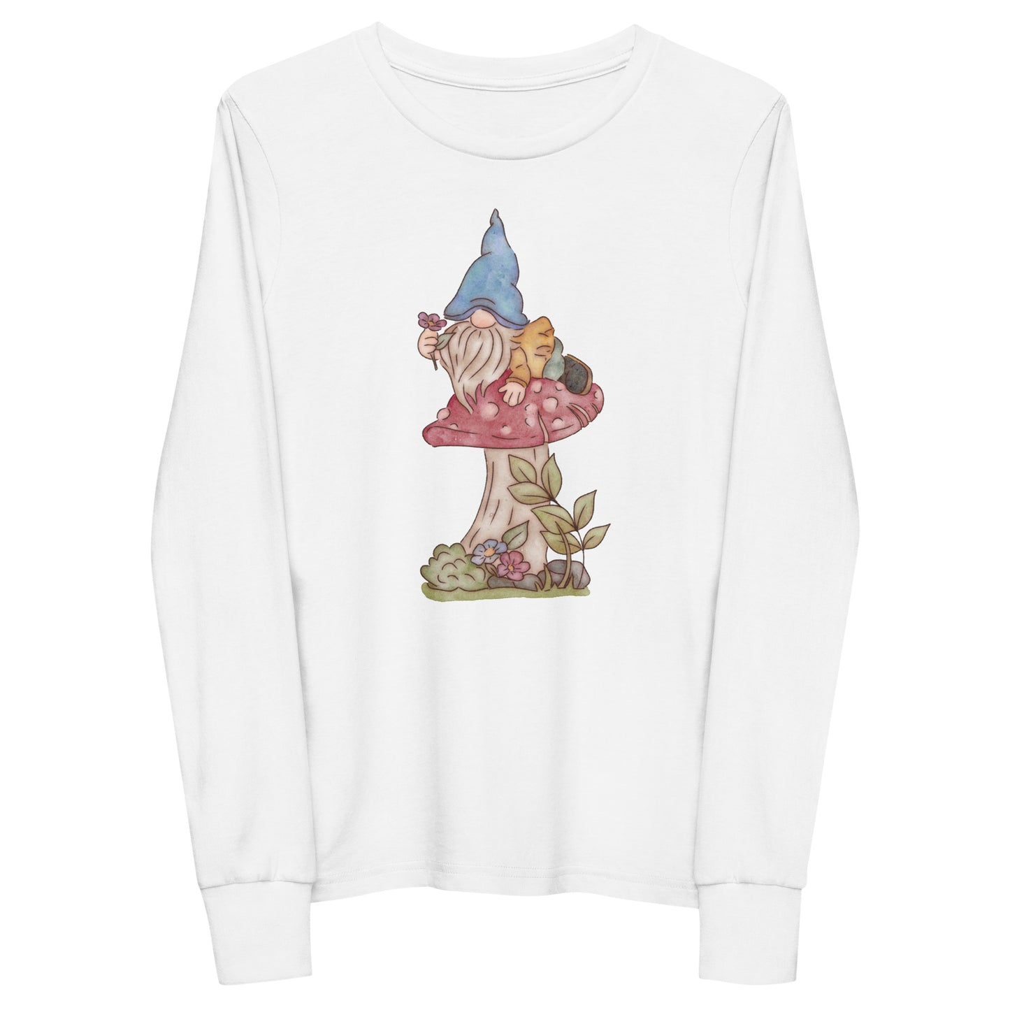 Mushroom Flower Gnome : Kids Long Sleeve Tee